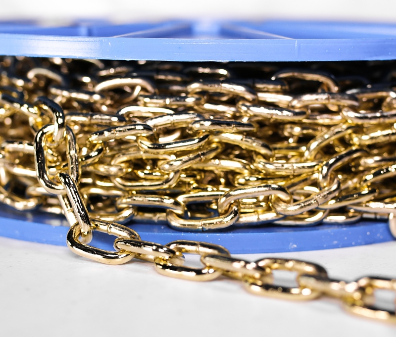 Baron 7633 Straight Link Chain, #3, 50 ft L, 270 lb Working Load, Steel, Zinc-Plated