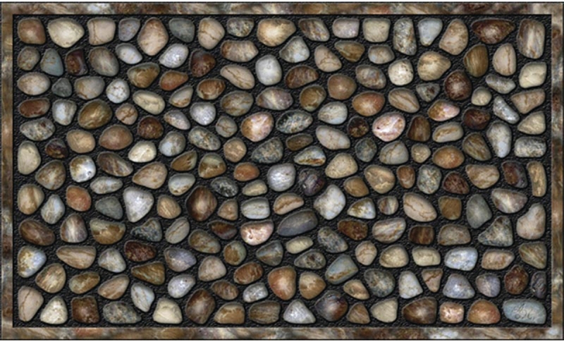 APACHE MILLS Masterpiece AP759-1029F Door Mat, 30 in L, 18 in W, River Rocks Pattern, Fiber Surface