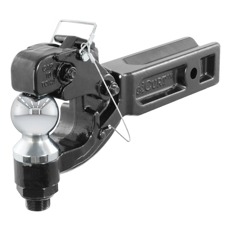 Curt 48012 Forged Receiver Mount Ball and Pintle Combination, Cat Class 5, 1-Hole, 2-1/2 in, 3 in Dia Hitch Ball