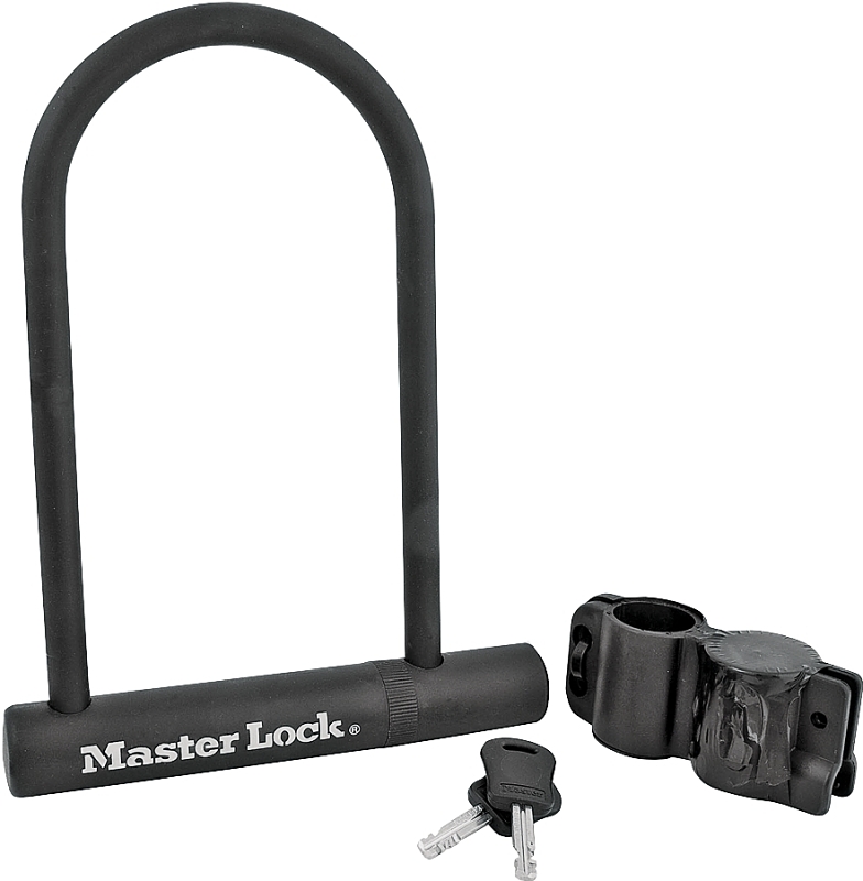 Master Lock 8170D U-Lock, Keyed Different Key, 1/2 in Dia Shackle, Steel Body, Vinyl-Coated, 6-1/8 in W Body