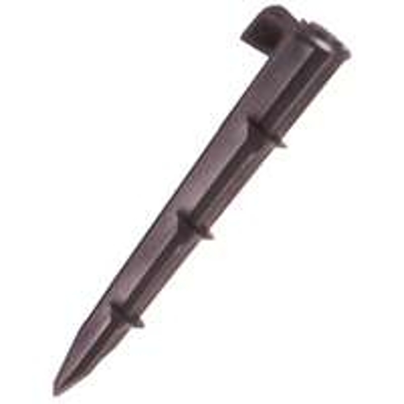 Raindrip 39800UB Universal Tubing Hold-Down Cleated Stake, 6 in L, 0.71, 1/2, 5/8 in Connection, Plastic