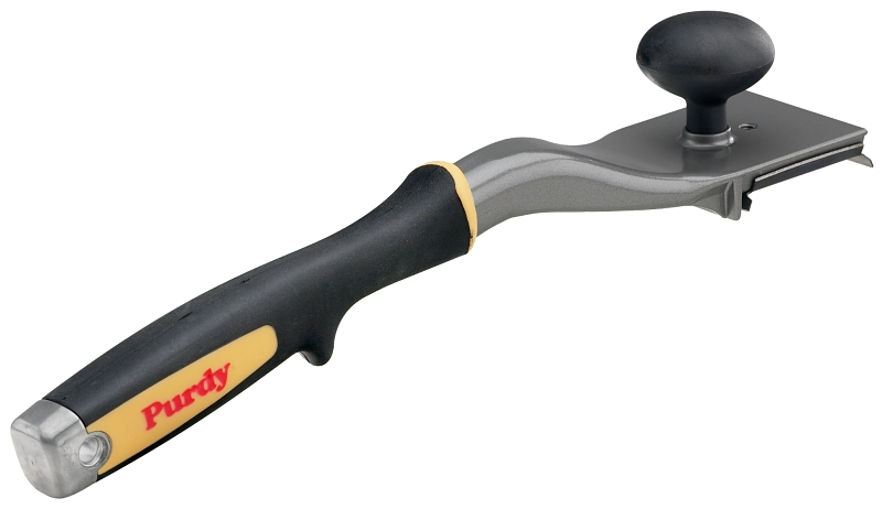 Purdy 144900240 Scraper, 2-1/2 in W Blade, 4-Edge Blade, Steel Blade, Rubber Handle, Tapered Handle, 11-1/2 in OAL