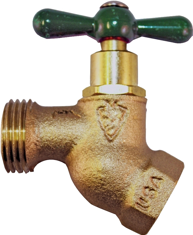 Arrowhead Brass 353LF Heavy-Duty Hose Bibb, 3/4 in Connection, FIP x MHT, 8 to 9 gpm, 125 psi Pressure, Manual Actuator