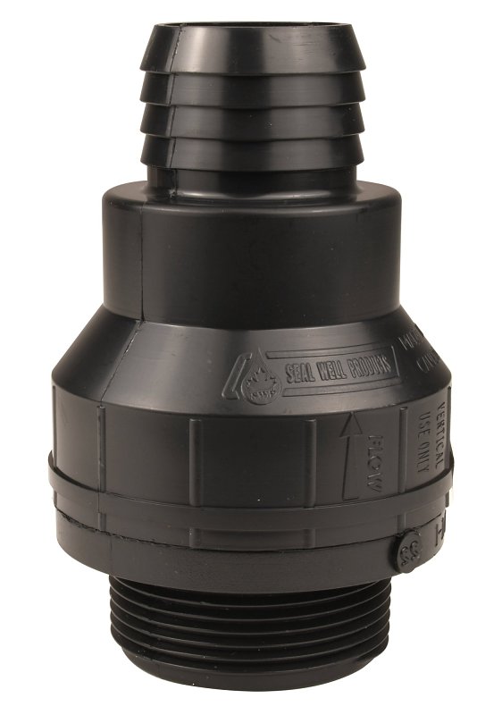 Water Source SPC150-RM Sump Check Valve, 1-1/4 x 1-1/2 in, 25 psi Pressure, Rubber Body