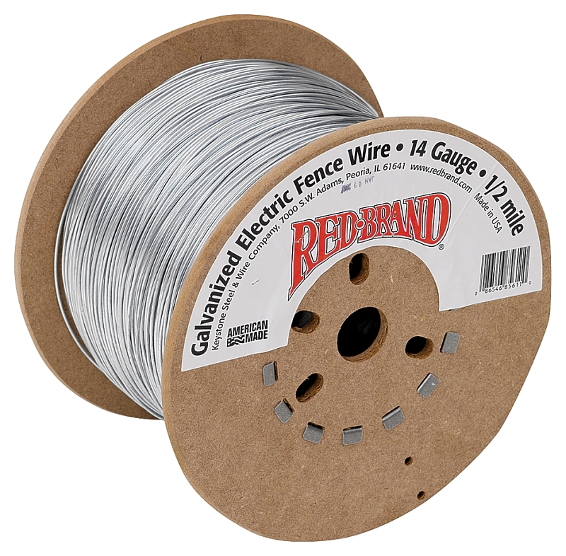 Red Brand 85611 Electric Fence Wire, 14 ga Wire, Steel Conductor, Red, 0.5 mile L