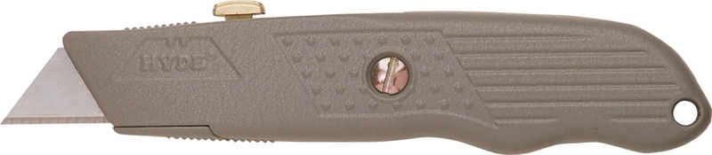 Hyde 42070 Utility Knife, Zinc Blade, Textured Handle, Gray Handle