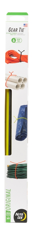 Gear Tie ProPack Series GTPP32-A1-R8 Twist-Tie, 6.2 mm Dia, 32 in L, Rubber/Steel, Black/Bright Orange/Neon Yellow