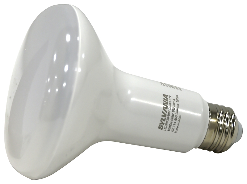 Sylvania 73956 LED Bulb, Flood/Spotlight, BR30 Lamp, 65 W Equivalent, E26 Medium Lamp Base, Dimmable, Frosted