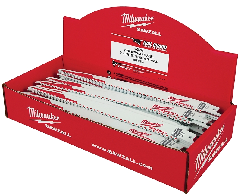 Milwaukee 48-01-2036 Blade, 1.7 in W, 0.03 in L, 5 TPI, Bi-Metal Cutting Edge