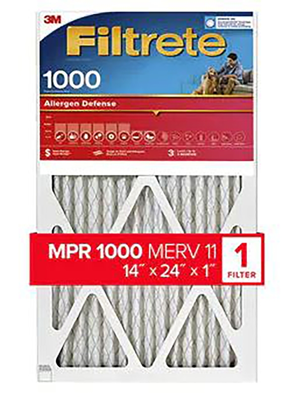 Filtrete 9823-4 Air Filter, 24 in L, 14 in W, 11 MERV, 1000 um MPR, Polypropylene Frame, Pack of 4