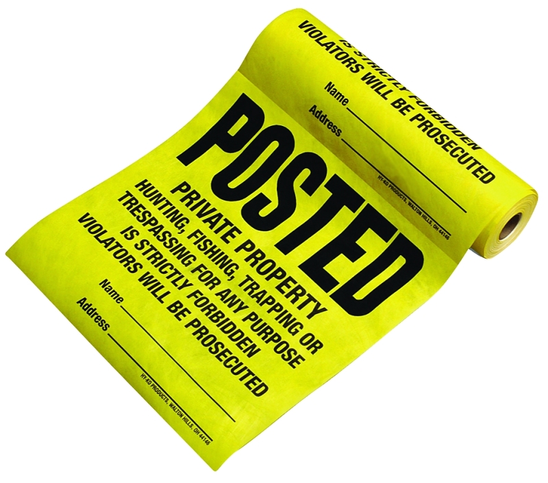 Hy-Ko TSR-100 Roll Lawn Sign, Square, Black Legend, Yellow Background, Tyvek, 11 in H x 11 in W Dimensions