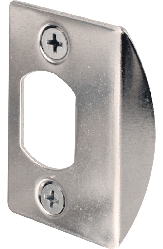 Defender Security E2234 Latch Strike Plate, 2-1/4 in L, 1-7/16 in W, Steel, Chrome-Plated