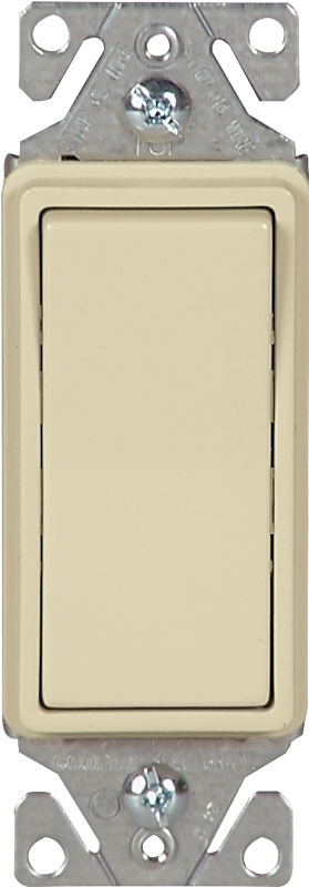Eaton 7500 Series 7513V-BOX Rocker Switch, 15 A, 120/277 V, 3-Way, Back, Push Wire Terminal, Ivory