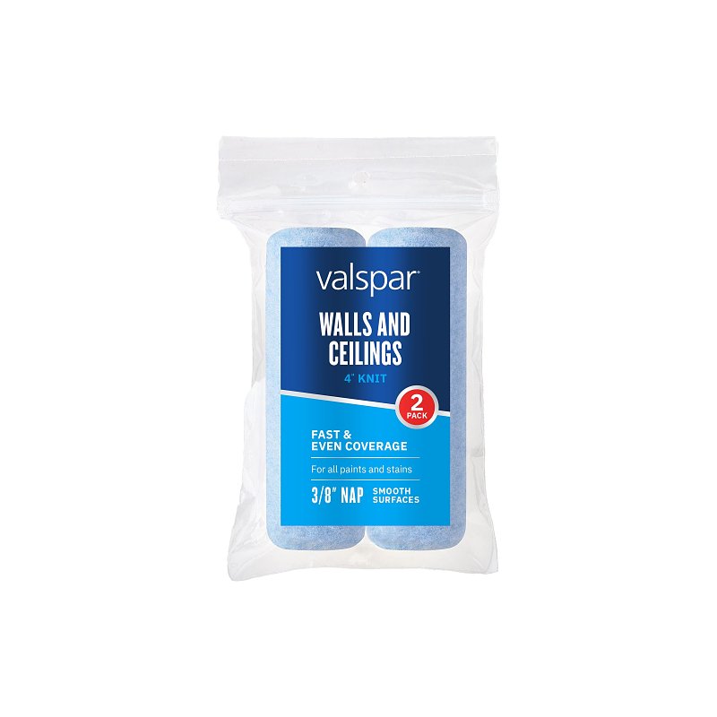 Valspar Wall and Ceilings Series 880430438 Trim Knit Roller Cover, 3/8 in Thick Nap, 4 in L, Polyester Cover