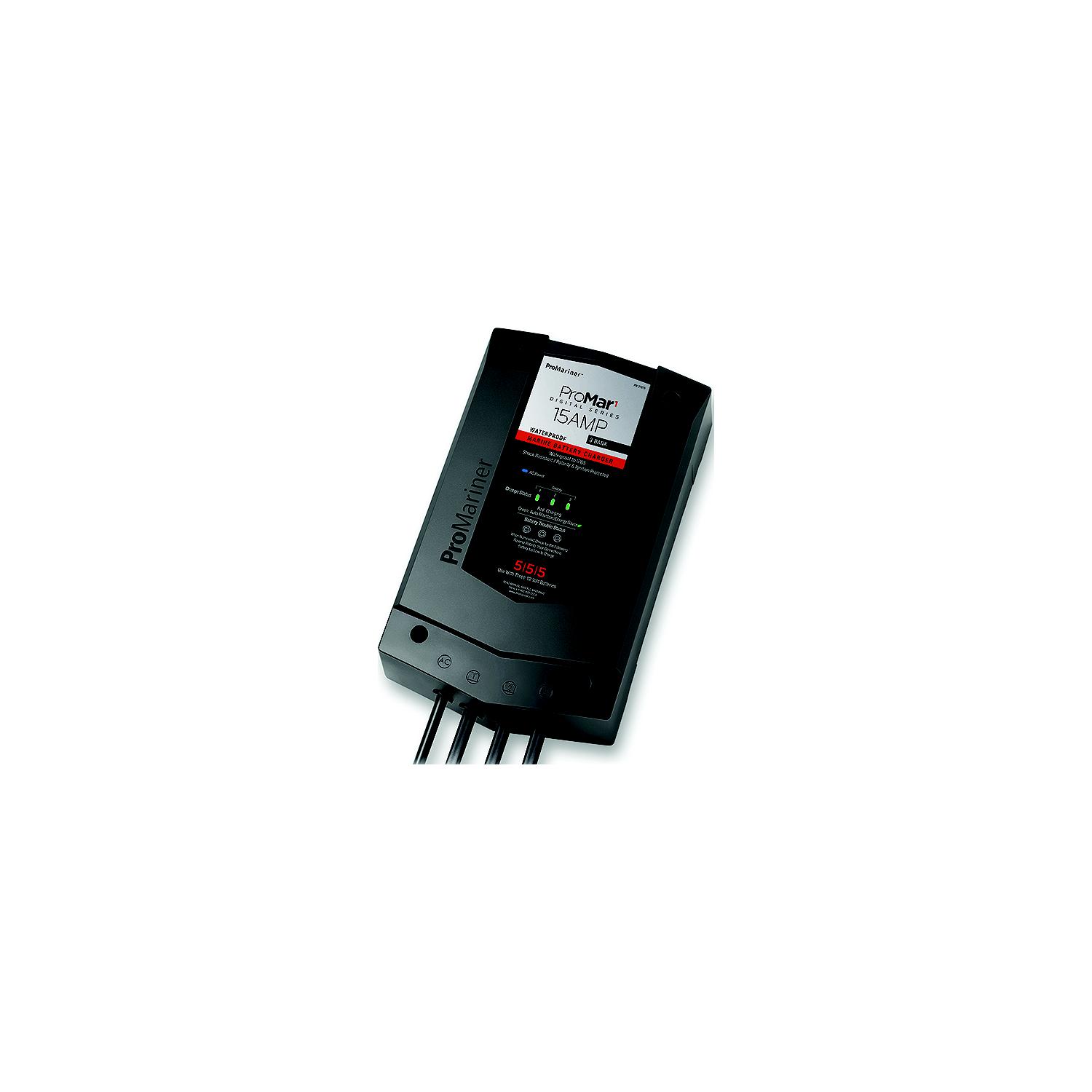 ProMariner 31515 Promar1 DS Series Marine Battery Charger, 15Amp / 3 Bank