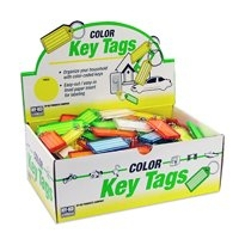 2GO KB140-100 Rigid Key ID Tag, Plastic, Assorted