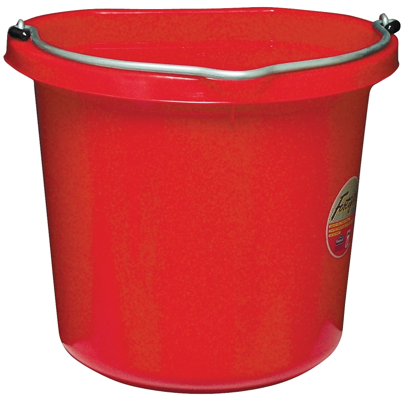 Fortex-Fortiflex FB-120 Series FB-120R Bucket, 20 qt Volume, Polyethylene/Rubber, Red