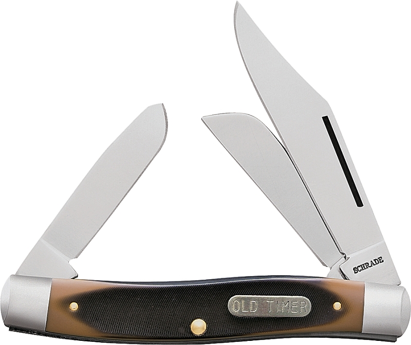 Old Timer 8OT Folding Pocket Knife, 3 in L Blade, Stainless Steel Blade, 3-Blade, Foldable Handle