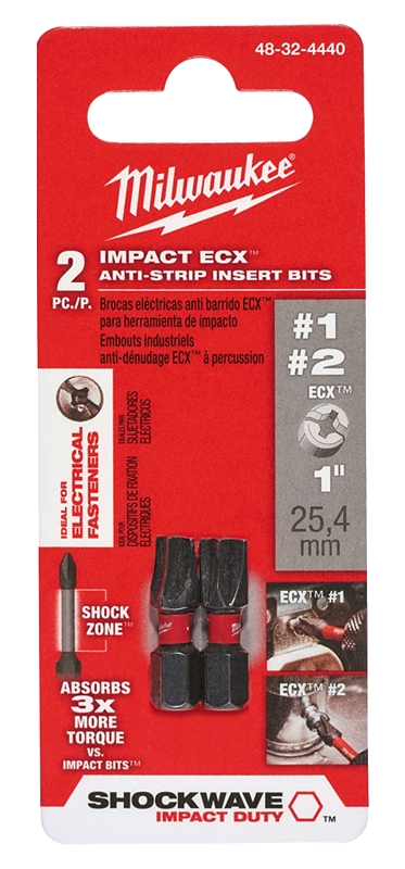Milwaukee SHOCKWAVE 48-32-4440 Impact-Duty Insert Bit Set, Steel, Black/Red/White, Metallic
