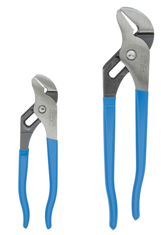 Channellock GS-1 Plier Set, 2-Piece, HCS, Blue, Electro-Coated