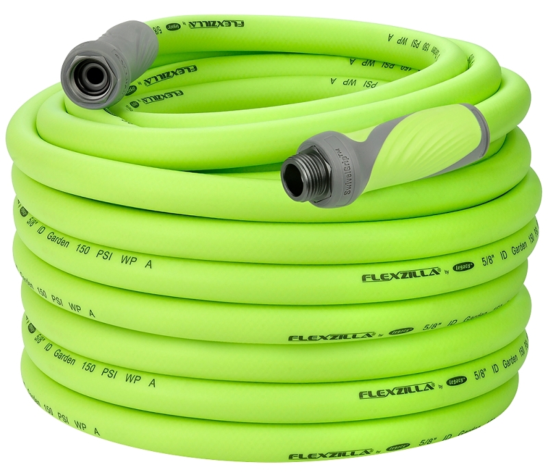 Flexzilla HFZG5100YWS-N/CA Garden Hose, 5/8 in, 100 ft L, GHT, Polymer, Green