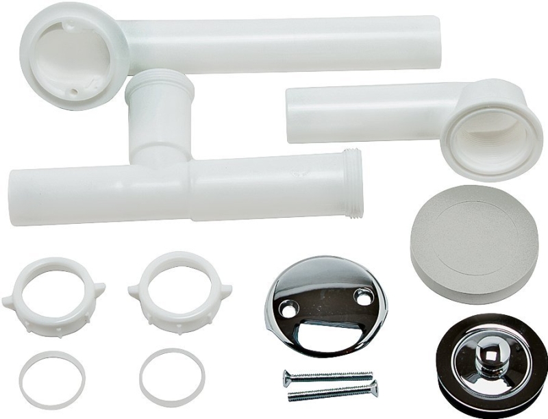 Moen 90530 Tub Drain with Lift-n-drain Assembly, PVC, White, Chrome-Plated, For: 14 in and 16 in Tubs
