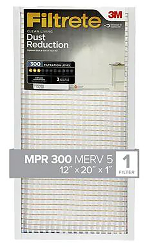 Filtrete 319-4 Air Filter, 20 in L, 12 in W, 5 MERV, 300 um MPR, Cardboard Frame, Pack of 4