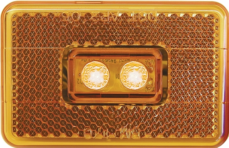 PM V170A Marker Light with Reflex, 9 to 16 V, LED Lamp, Amber Lens, Stud Mounting