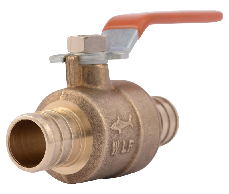SharkBite 22462LFA Ball Valve, 3/4 in Connection, Barbed x Barbed, 200 psi Pressure, DZR Brass Body