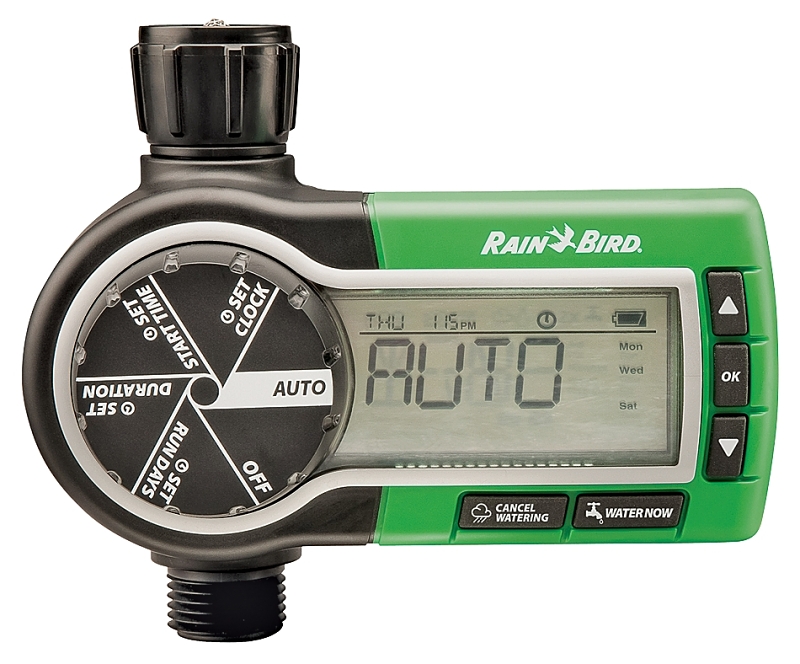 Rain Bird 1ZEHTMR Electronic Garden Hose Watering Timer, 3 V, 1 -Zone, 1 -Program, 6 hr Cycle, LCD Display, Wall