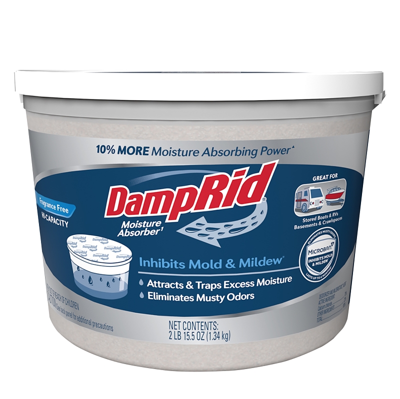 DampRid FG50FFESB Moisture Absorber, 2 lb Bucket, Pellet, Pack of 2