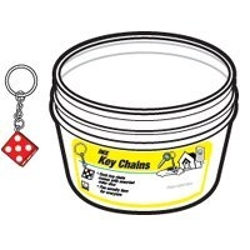 2GO KB220-BKT Key Ring, Dice, Split Ring, 1 in Ring, Plastic Case, Nickel-Plated, Pack of 50