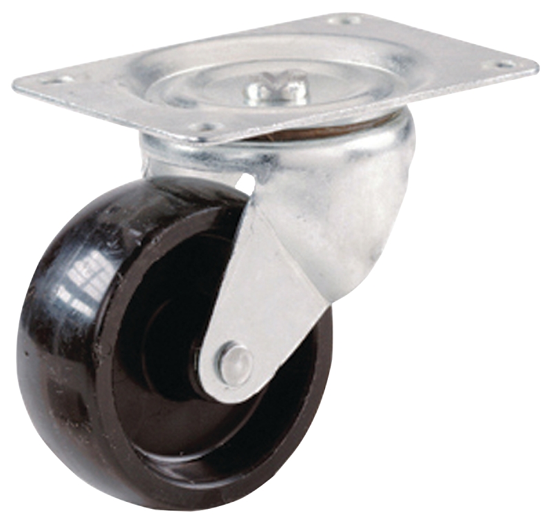 Shepherd Hardware 9392 Swivel Caster, 2 in Dia Wheel, 3/4 in W Wheel, Polypropylene Wheel, Black, 125 lb