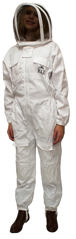 Harvest Lane Honey CLOTHSS-101 Beekeeping Suit, S, Attached Fencing Veil Hood, Zipper Closure, Polycotton