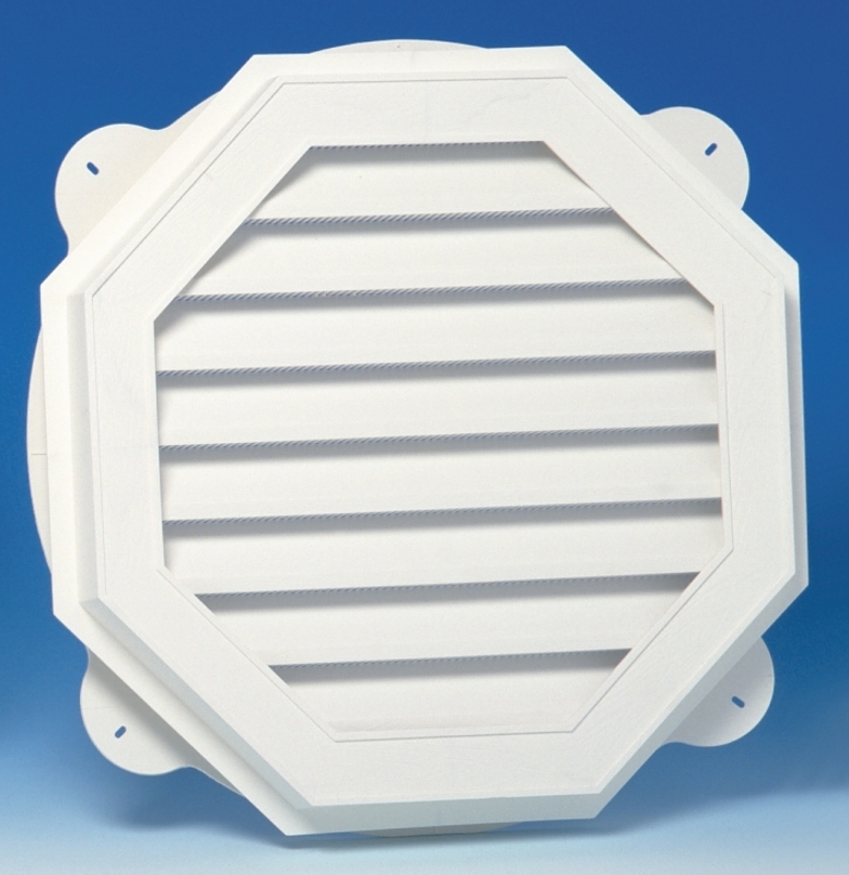Duraflo 626060-00 Gable Vent, 22 in L, 22 in W, Octagonal, Polypropylene, White