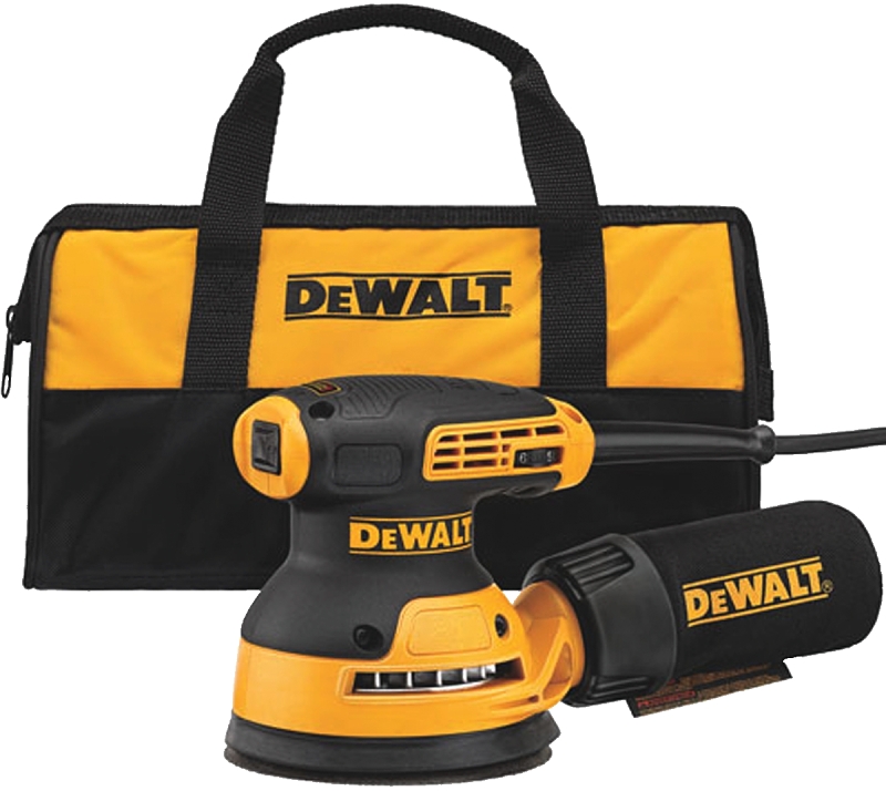 DEWALT DWE6423K Corded Electric Variable-Speed Random Orbital Sander Kit, 3 A, 5 in Pad/Disc, Hook and Loop Pad/Disc