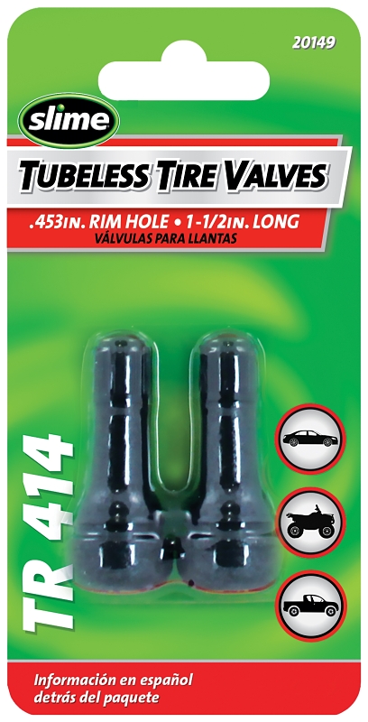 Slime 20149 Tubeless Tire Valve, Rubber, Pack of 6