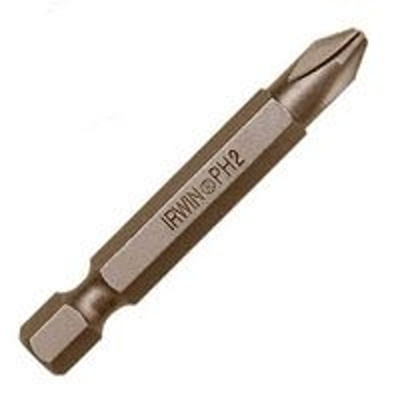 Irwin IWAF22PH210 Power Bit, #2 Drive, Phillips Drive, 1/4 in Shank, Hex Shank, 2 in L, Steel