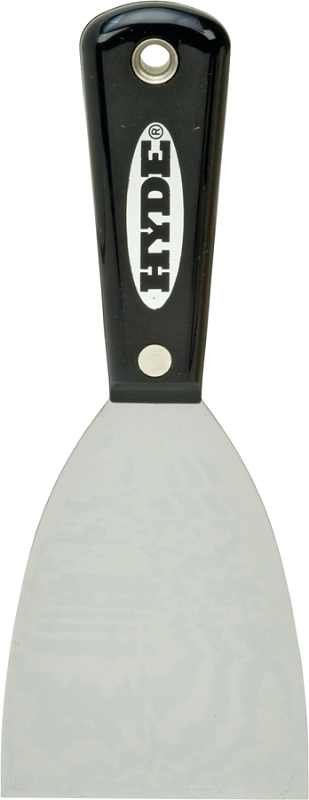 Hyde Black & Silver Series 02400 Wall Scraper, 3 in W Blade, HCS Blade, Nylon Handle, Tapered Handle