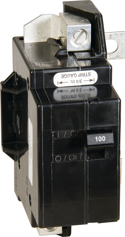Square D QOM100VHCP Miniature Circuit Breaker, Primary, 100 A, 2-Pole, 120/240 V, Plug Mounting, Black