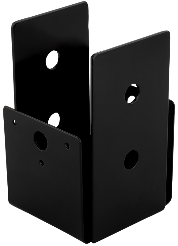National Hardware Indio 1220VP N800-219 Post Base, 4 x 4 in Post, Plastic/Steel, Black, Powder-Coated/Storm Shine