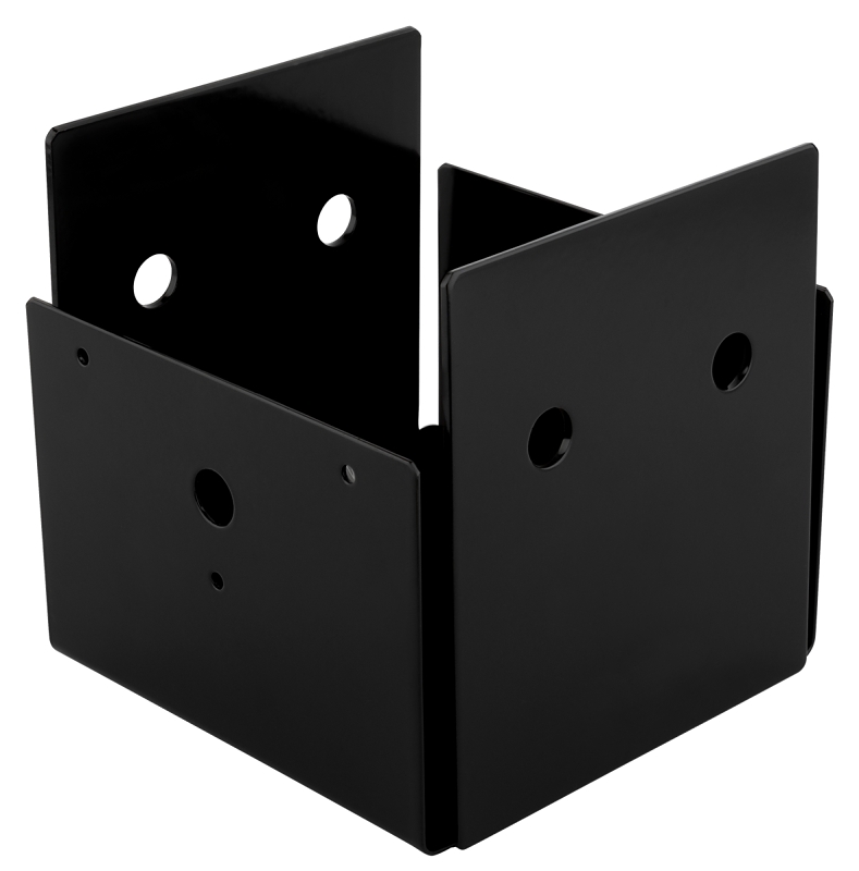 National Hardware Indio 1220VP N800-211 Post Base, 6 x 6 in Post, Plastic/Steel, Black, Powder-Coated/Storm Shine