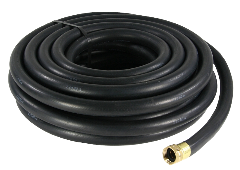 Abbott Rubber 1112-0750-50 Water Hose Assembly, 3/4 in, 50 ft L, Male x Female GHT, Rubber, Black
