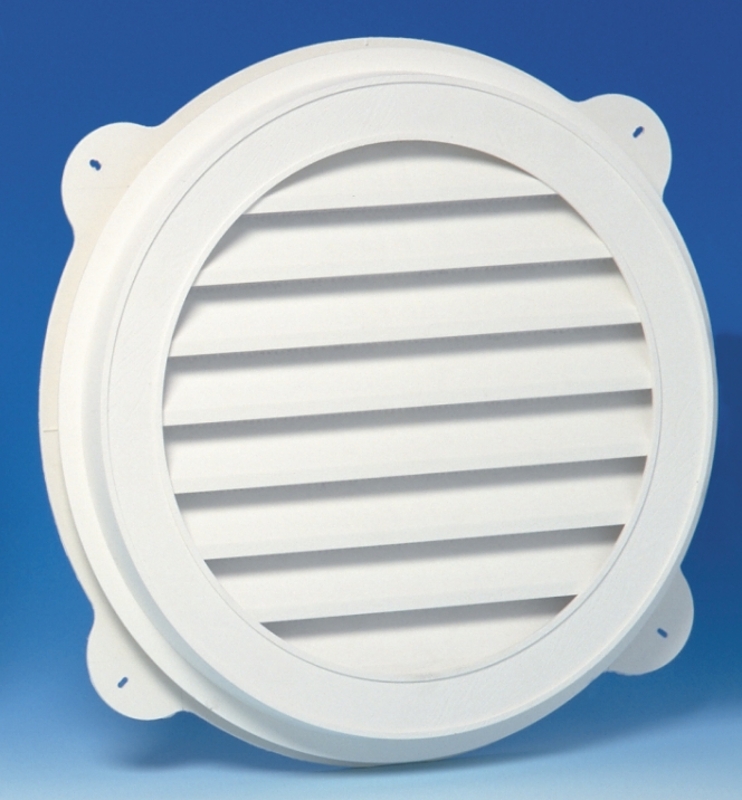 Duraflo 626055-00 Gable Vent, 22 in Dia, 22 in W, Round, Polypropylene, White