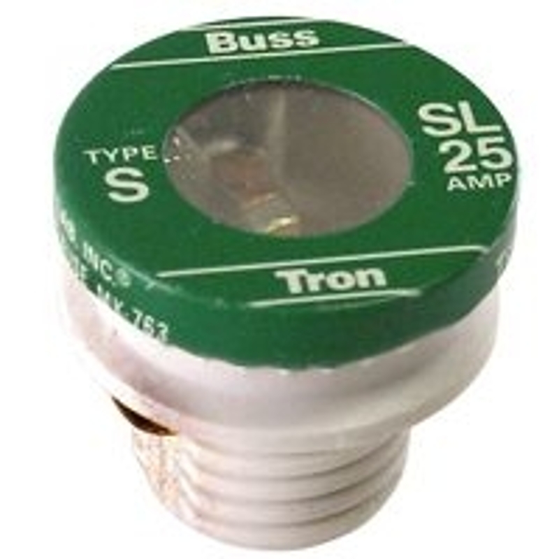 Bussmann SL Series BP/SL-25 Plug Fuse, 25 A, 125 V, 10 kA Interrupt, SL, Time Delay Fuse
