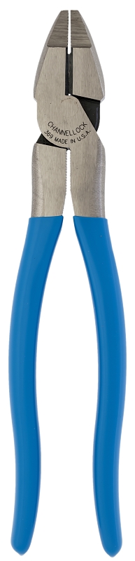 Channellock 369 Lineman's Plier, 9-1/2 in OAL, 0.73 in Cutting Capacity, 0.28 in Jaw Opening, Blue Handle