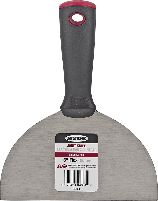 Hyde Value Series 04851 Joint Knife, 6 in W Blade, Carbon Steel Blade, Flexible Blade, Ergonomic Handle