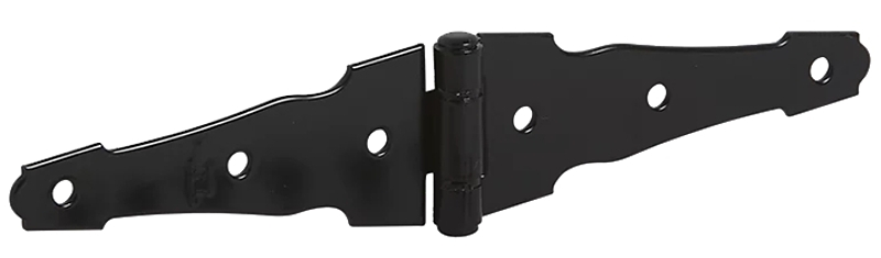 National Hardware Ornamental Series N109-036 Strap Hinge, Steel, Black, Screw Mounting