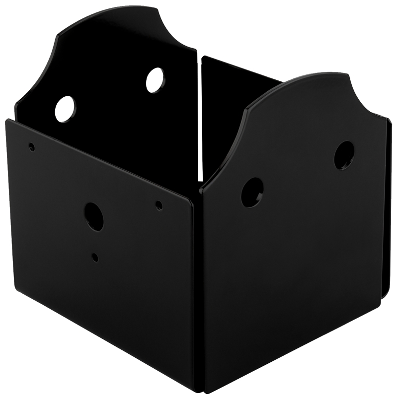 National Hardware Hartley 1220VP N800-011 Post Base, 6 x 6 in Post, Plastic/Steel, Black, Powder-Coated/Storm Shine