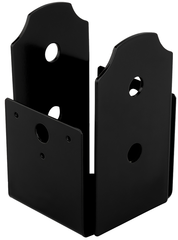 National Hardware Hartley 1220VP N800-010 Post Base, 4 x 4 in Post, Plastic/Steel, Black, Powder-Coated/Storm Shine